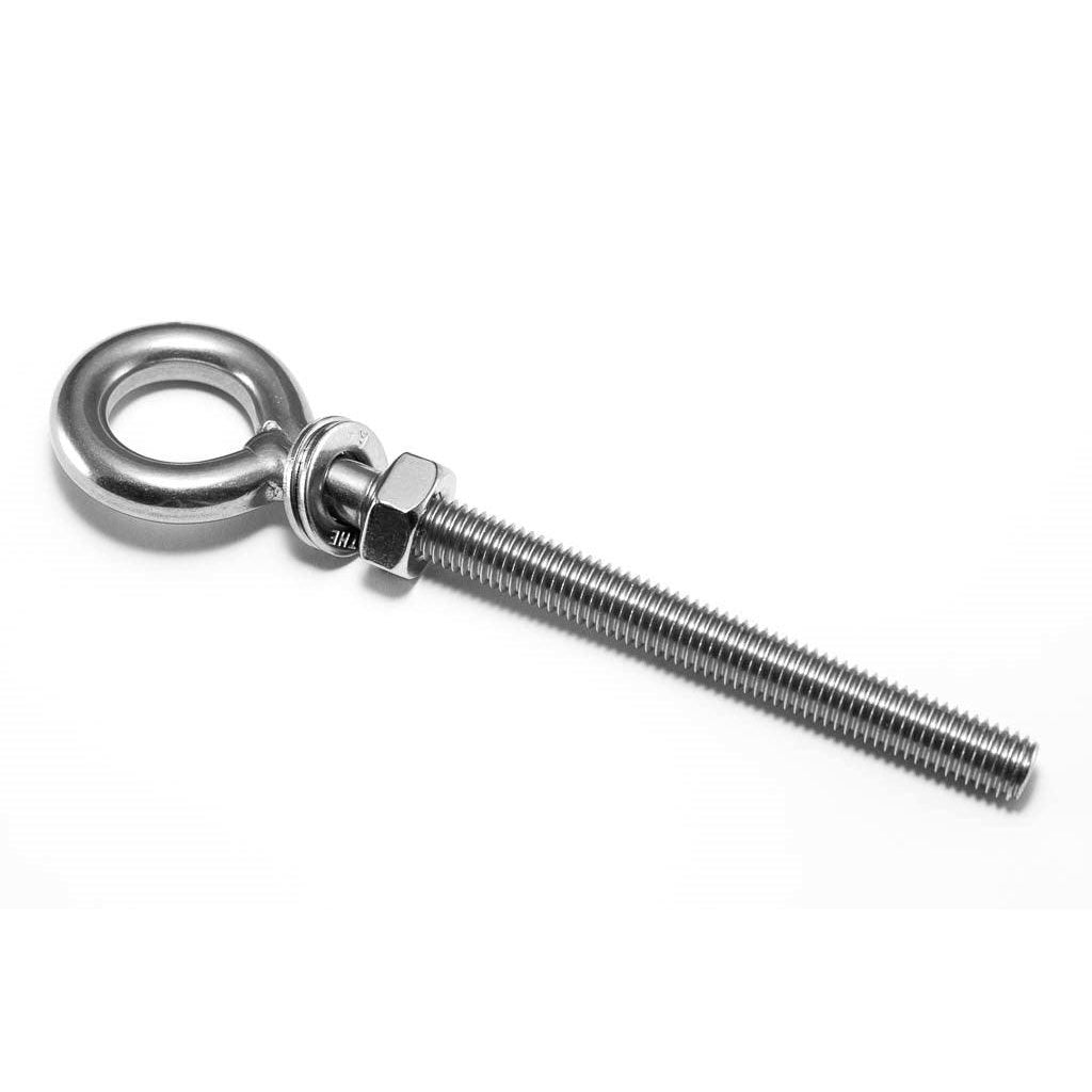 316 stainless steel eyebolt with double nuts and washer for Shade Sail mounting.