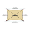 Custom Monotec 370 Shade Sail - Chino Cream - 4 Corner - Technical Drawing