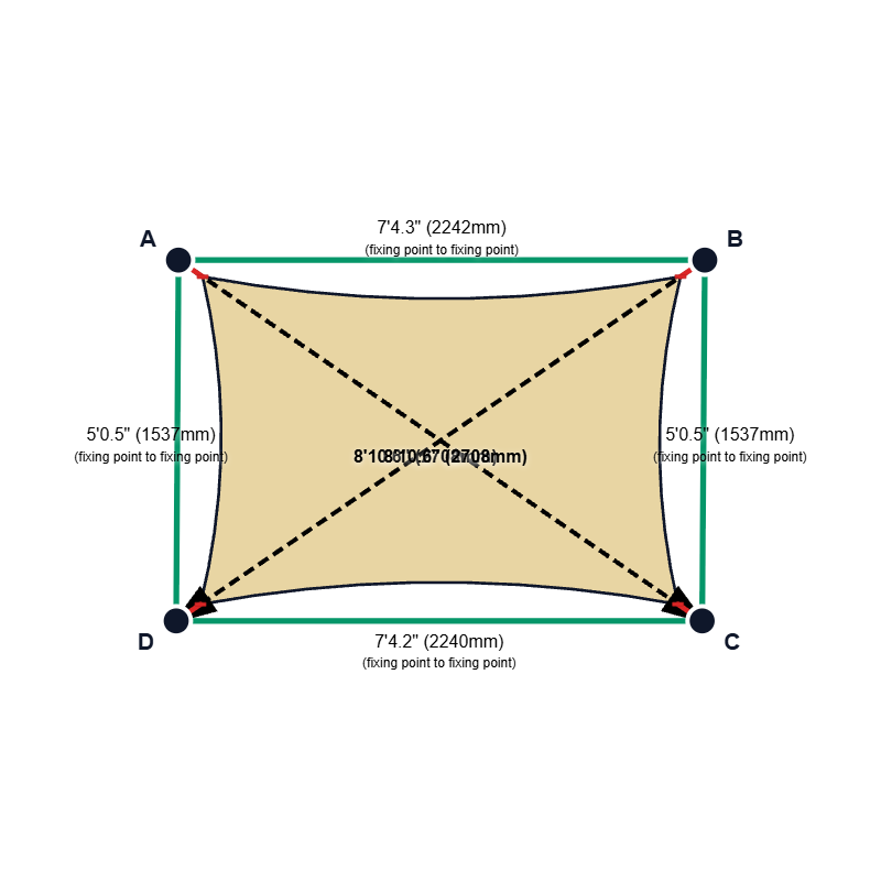 Custom Monotec 370 Shade Sail - Chino Cream - 4 Corner