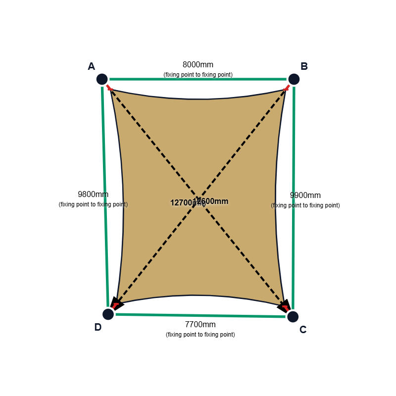 Custom Monotec 370 Shade Sail - Karloo Sand - 4 Corner
