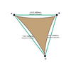 Custom Commercial 95 Shade Sail - Desert Sand - 3 Corner - Technical Drawing