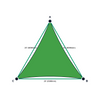Custom Commercial 95 Shade Sail - Bright Green - 3 Corner - Technical Drawing