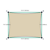 Custom Commercial 95 Shade Sail - Natural - 4 Corner - Technical Drawing