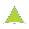 Custom Monotec 370 Shade Sail - Lime Fizz - 3 Corner - Technical Drawing