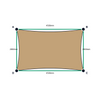 Custom Shadetec 320 Shade Sail - Desert Sand - 4 Corner - Technical Drawing