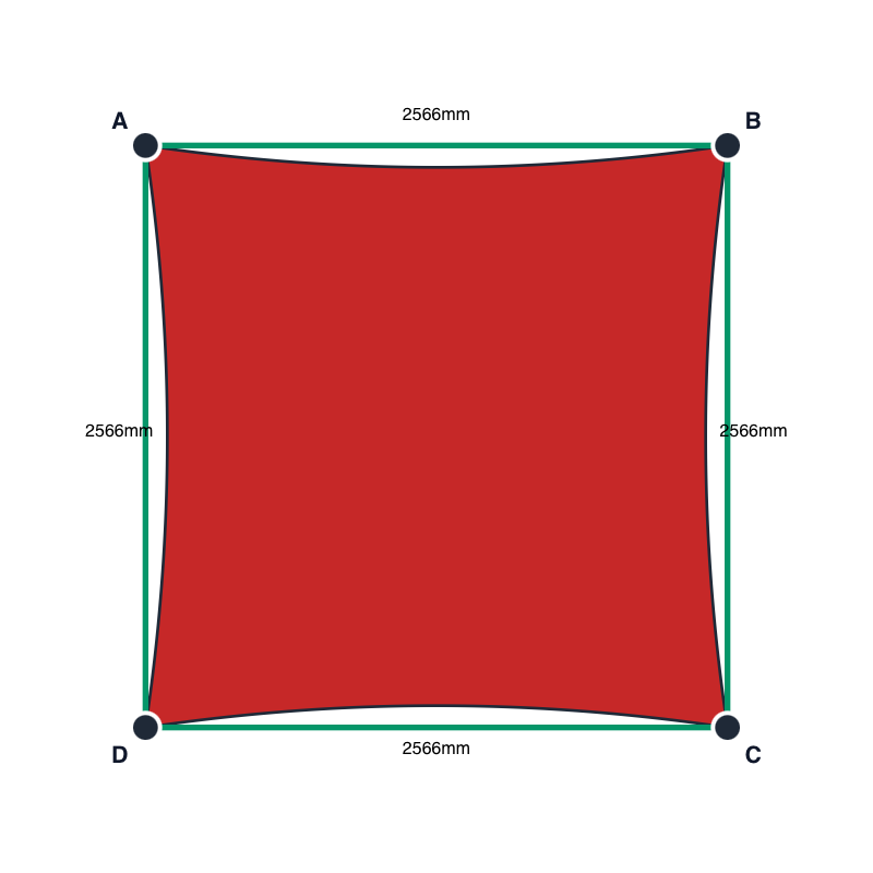 Custom Monotec 370 Shade Sail - Candy Red - 4 Corner