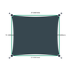 Custom Commercial 95 Shade Sail - Charcoal - 4 Corner - Technical Drawing