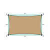 Custom Shadetec 320 Shade Sail - Desert Sand - 4 Corner - Technical Drawing