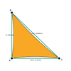 Custom Commercial 95 Shade Sail - Yellow - 3 Corner - Technical Drawing