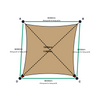 Custom Commercial 95 Shade Sail - Desert Sand - 4 Corner - Technical Drawing