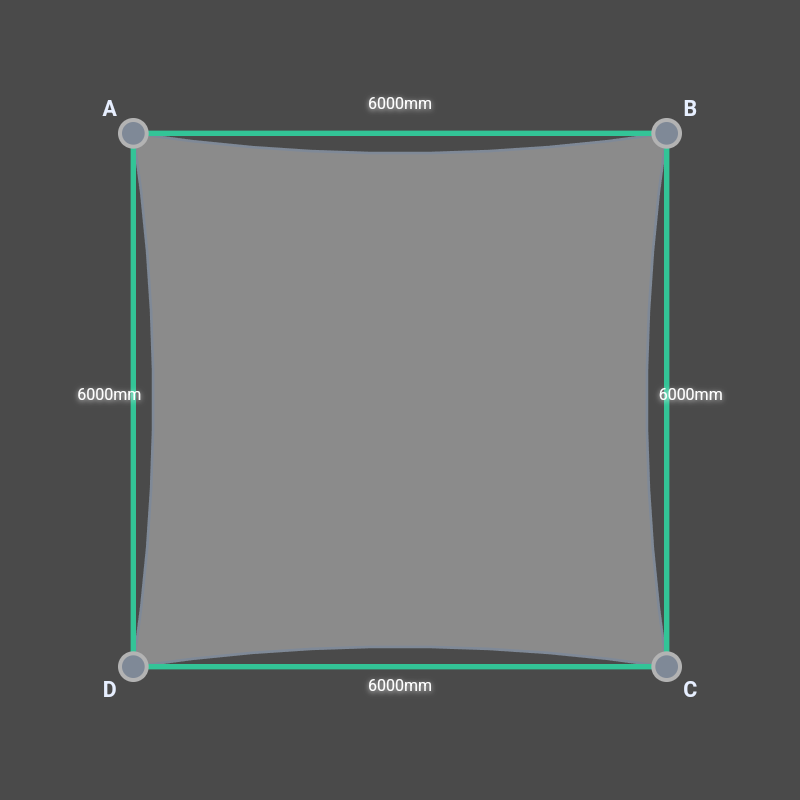 Custom Monotec 370 Shade Sail - Graphite Grey - 4 Corner