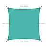 Custom Commercial 95 Shade Sail - Aquamarine - 4 Corner - Technical Drawing