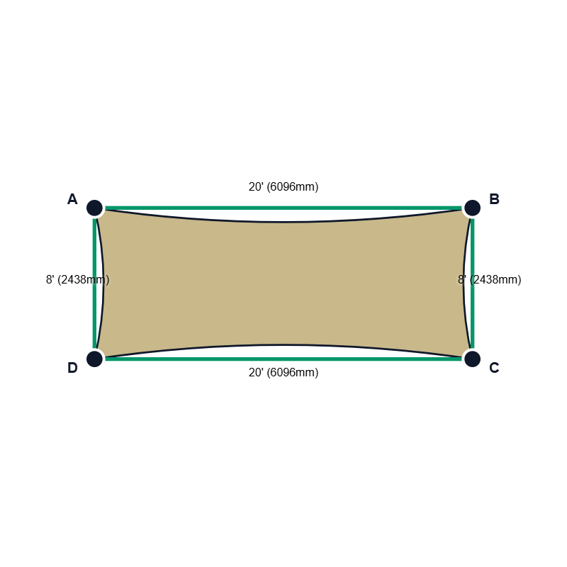 Custom ExtraBlock 330 Shade Sail - Beige - 4 Corner