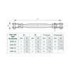 Pipe Turnbuckle Jaw-Jaw SS 316-08mm