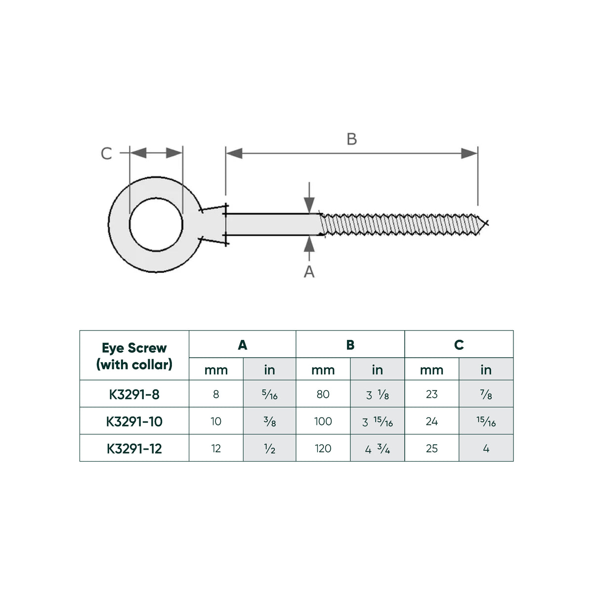 Eye Screw (With Collar) SS 316-10mm