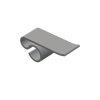 A 3D isometric rendering of a gray KoruClip, for attaching string lights to your Shade Sail edge.
