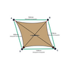 Custom Shadetec 320 Shade Sail - Desert Sand - 4 Corner - Technical Drawing
