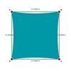 Custom Commercial 95 Shade Sail - Aquatic Blue - 4 Corner - Technical Drawing