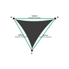Custom Monotec 370 Shade Sail - Graphite Grey - 3 Corner - Technical Drawing
