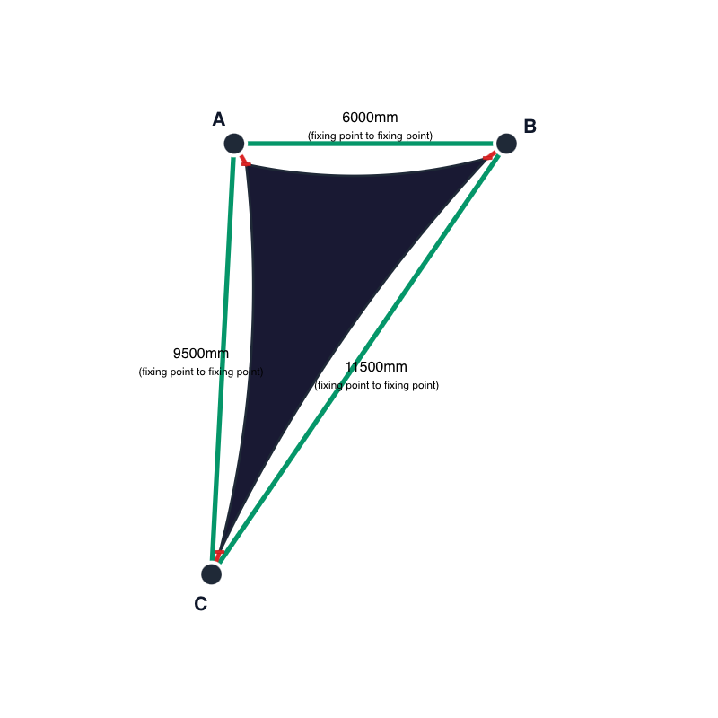 Custom ExtraBlock 330 Shade Sail - Midnight - 3 Corner