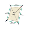 Custom Shadetec 320 Shade Sail - Coastal Cream - 4 Corner - Technical Drawing