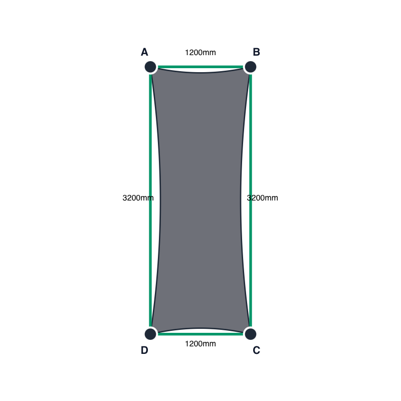 Custom Monotec 370 Shade Sail - Titanium - 4 Corner