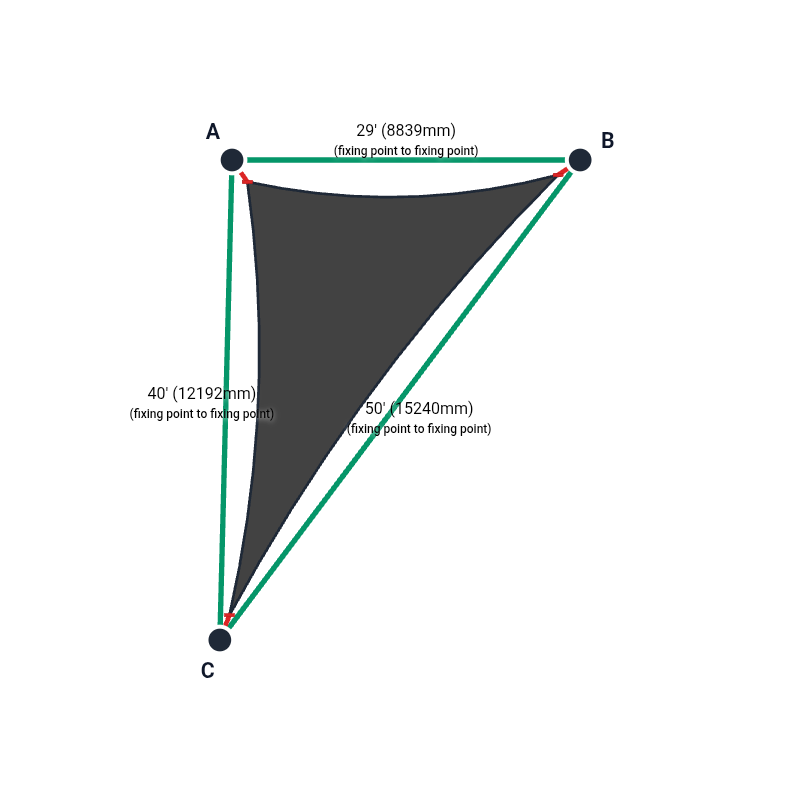 Custom Shadetec 320 Shade Sail - Charcoal Grey - 3 Corner
