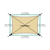 Custom Monotec 370 Shade Sail - Chino Cream - 4 Corner - Technical Drawing
