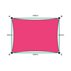 Custom Monotec 370 Shade Sail - Bubblegum Pink - 4 Corner - Technical Drawing
