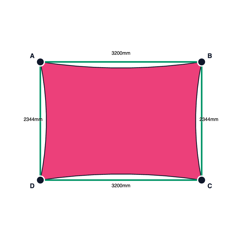 Custom Monotec 370 Shade Sail - Bubblegum Pink - 4 Corner