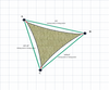 Custom ExtraBlock 330 Shade Sail - Beige - 3 Corner - Technical Drawing