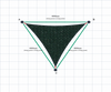 Custom Shadetec 320 Shade Sail - Forest Green - 3 Corner - Technical Drawing