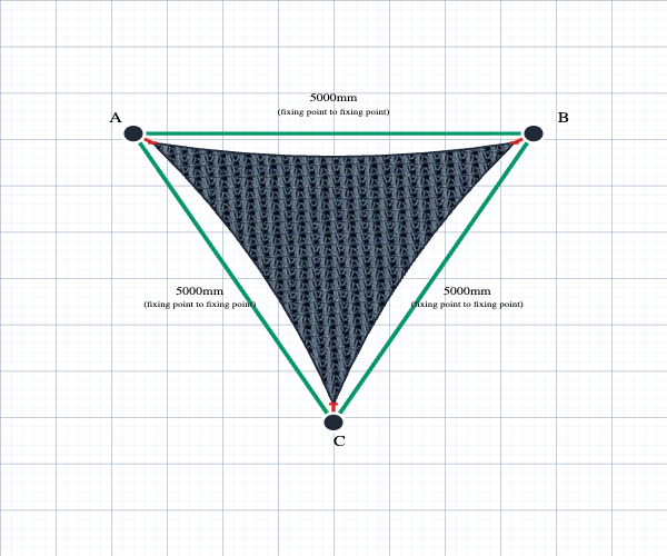 Custom Monotec 370 Shade Sail - Graphite Grey - 3 Corner