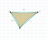 Custom Monotec 370 Shade Sail - Karloo Sand - 3 Corner - Technical Drawing
