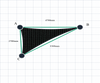 Custom Monotec 370 Shade Sail - Domino Black - 3 Corner - Technical Drawing
