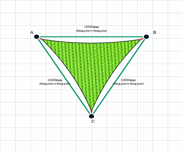 Custom Monotec 370 Shade Sail - Lime Fizz - 3 Corner