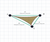 Custom Shadetec 320 Shade Sail - Desert Sand - 3 Corner - Technical Drawing