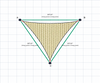 Custom Monotec 370 Shade Sail - Karloo Sand - 3 Corner - Technical Drawing