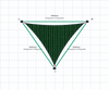 Custom Monotec 370 Shade Sail - Koonunga Green - 3 Corner - Technical Drawing