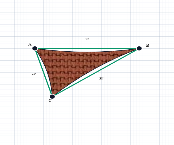 Custom ExtraBlock 330 Shade Sail - Sunblaze - 3 Corner
