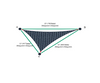 Custom Monotec 370 Shade Sail - Graphite Grey - 3 Corner - Technical Drawing