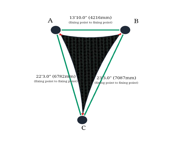 Custom Monotec 370 Shade Sail - Domino Black - 3 Corner