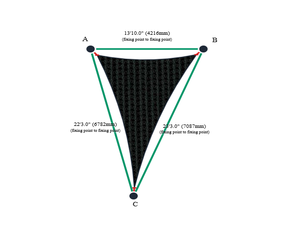 Custom Monotec 370 Shade Sail - Domino Black - 3 Corner