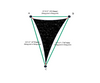 Custom Commercial 95 Shade Sail - Black - 3 Corner - Technical Drawing