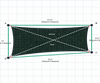 Custom Shadetec 320 Shade Sail - Forest Green - 4 Corner - Technical Drawing