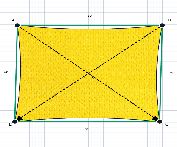 Custom Shadetec 320 Shade Sail - Sunshine Yellow - 4 Corner