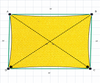 Custom Shadetec 320 Shade Sail - Sunshine Yellow - 4 Corner - Technical Drawing