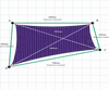 Custom Monotec 370 Shade Sail - Jazzberry Purple - 4 Corner - Technical Drawing