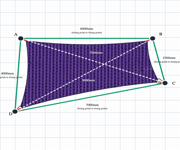 Custom Monotec 370 Shade Sail - Jazzberry Purple - 4 Corner