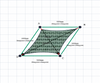 Custom ExtraBlock 330 Shade Sail - Mint Green - 4 Corner - Technical Drawing
